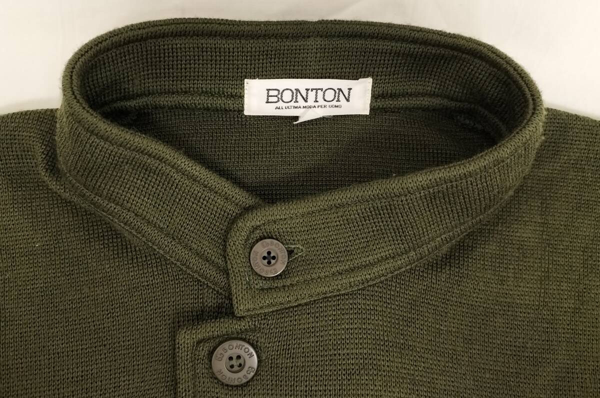 BONTON　ボントン　ハーフボタンセーター　ダークグリーン　LLサイズ　メンズ　01_画像6