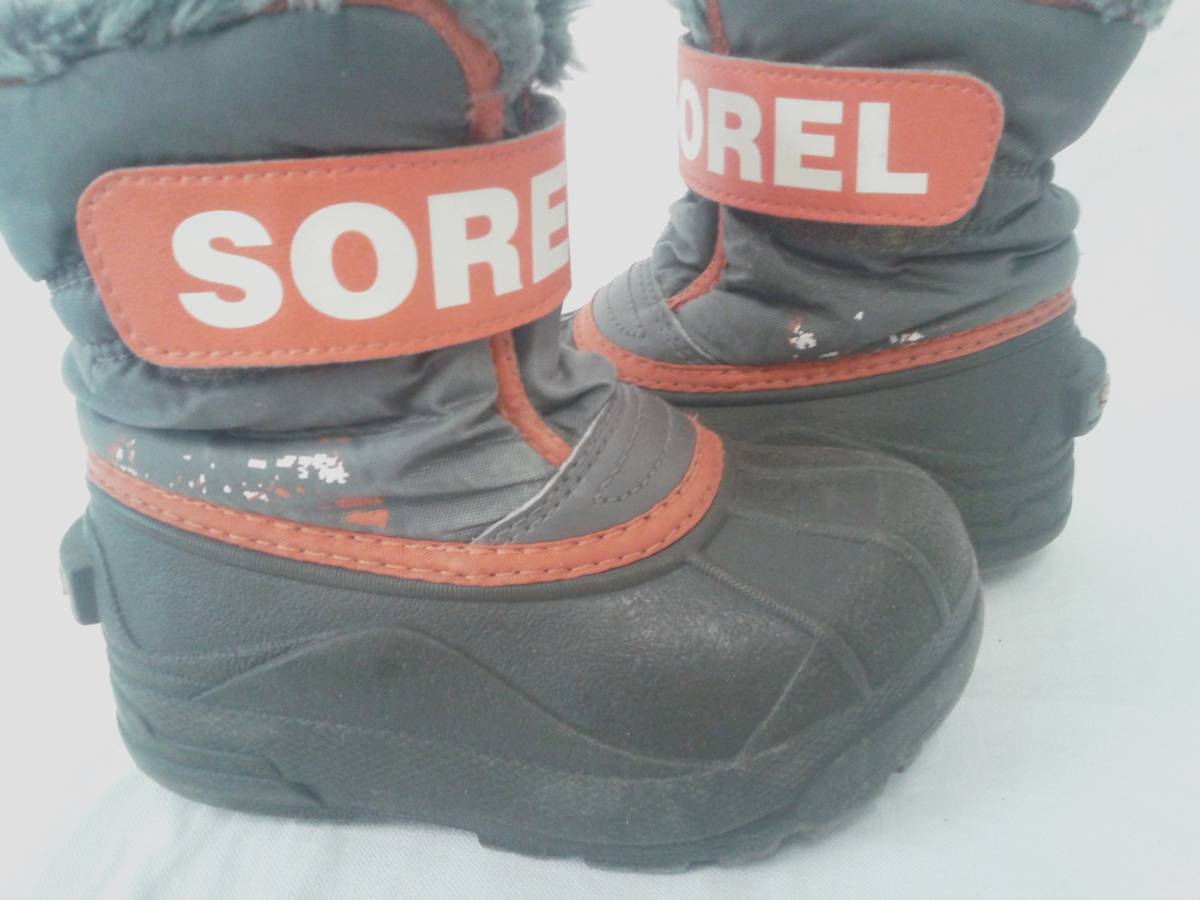 【佐川発送】SOREL ソレル　ブーツ（キッズ）　グレー・オレンジ　サイズ13cm　男の子・女の子用　01_画像6