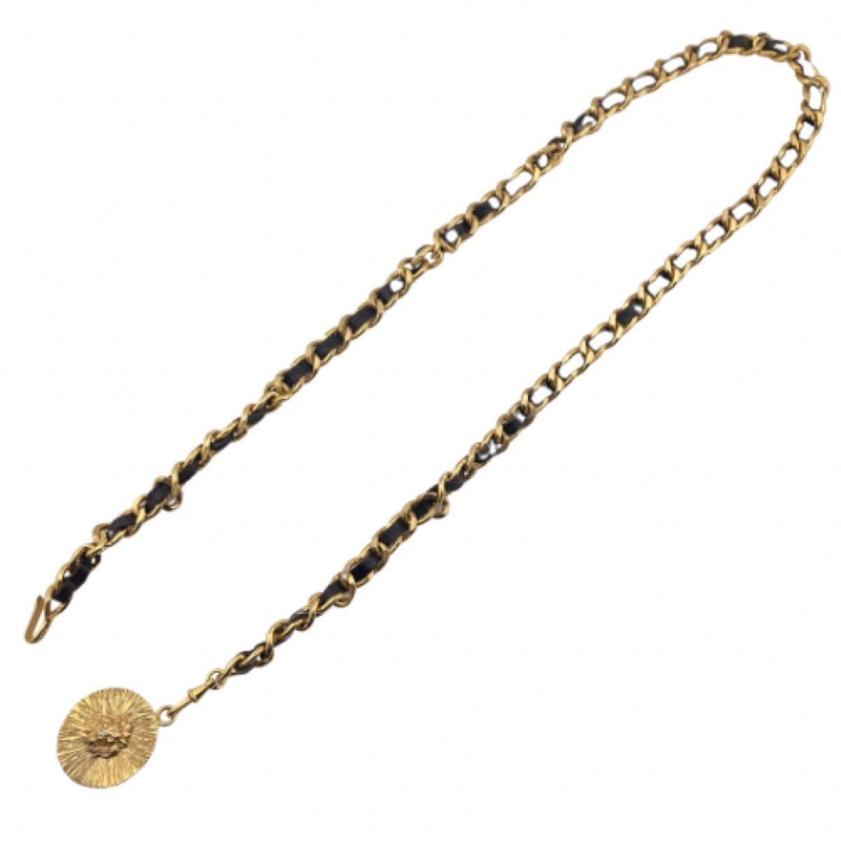 【シャネル】チェーンベルト シックで魅力的な蝶々モチーフ☆ CHANEL シャネル アクセサリー 刻印 レディース ブラック