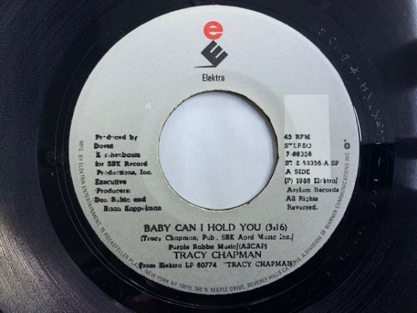 7inch トレイシー・チャップマン Tracy Chapman / Baby Can I Hold You / IF NOT NOW..._画像1