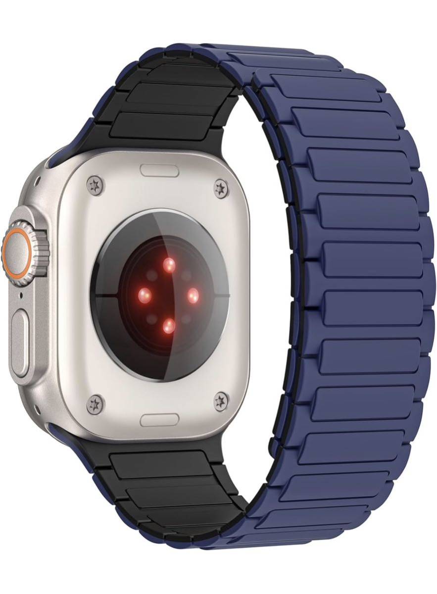  Apple часы частота Apple Watch частота силикон магнит Ultra/Ultra2 SE/SE2 Series 9 8 7 6 5 4 3 нет -ступенчатый 42/44/45/49mm темно-синий 