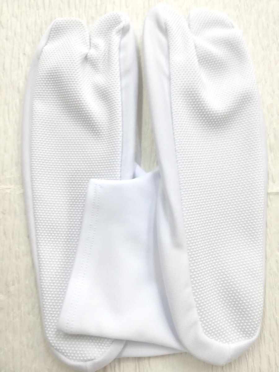 ストレッチ白足袋25~26cm/コハゼ無し/滑り止め付/男女兼用/新品未使用