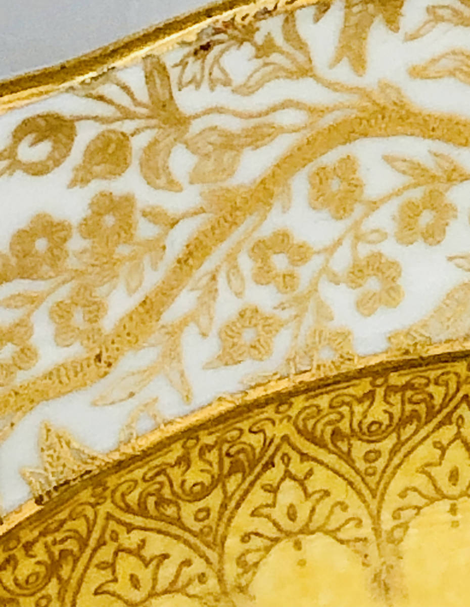 １８９９年 　　　　　　　ジョージジョーンズ金彩ハンドペイントフラワーブーケパターン飾り皿_画像6