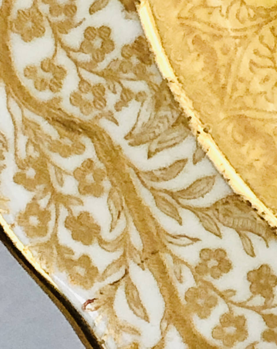 １８９９年 　　　　　　　ジョージジョーンズ金彩ハンドペイントフラワーブーケパターン飾り皿_画像3