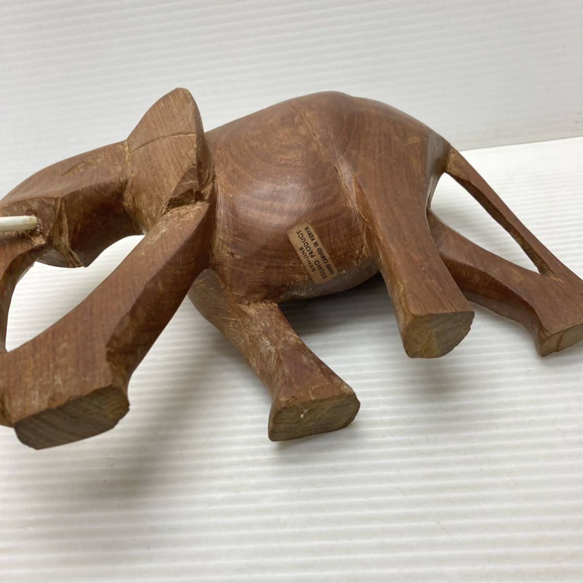 BESMO アフリカ ケニア 置物 象 木彫 木製 オブジェ インテリア コレクション ゾウ ぞうの画像8