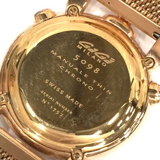 ガガミラノ MANUALE THIN マヌアーレ クロノグラフ クォーツ 腕時計 メンズ 5098 付属品あり GAGA MILANO_画像2