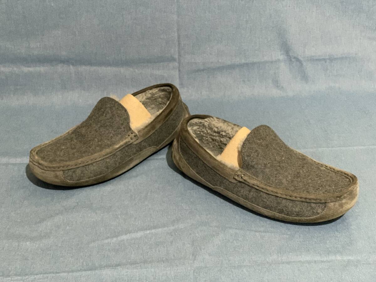 【中古美品】UGG アグ ローファー モカシン グレー サイズ：12インチ 使用頻度浅_画像5