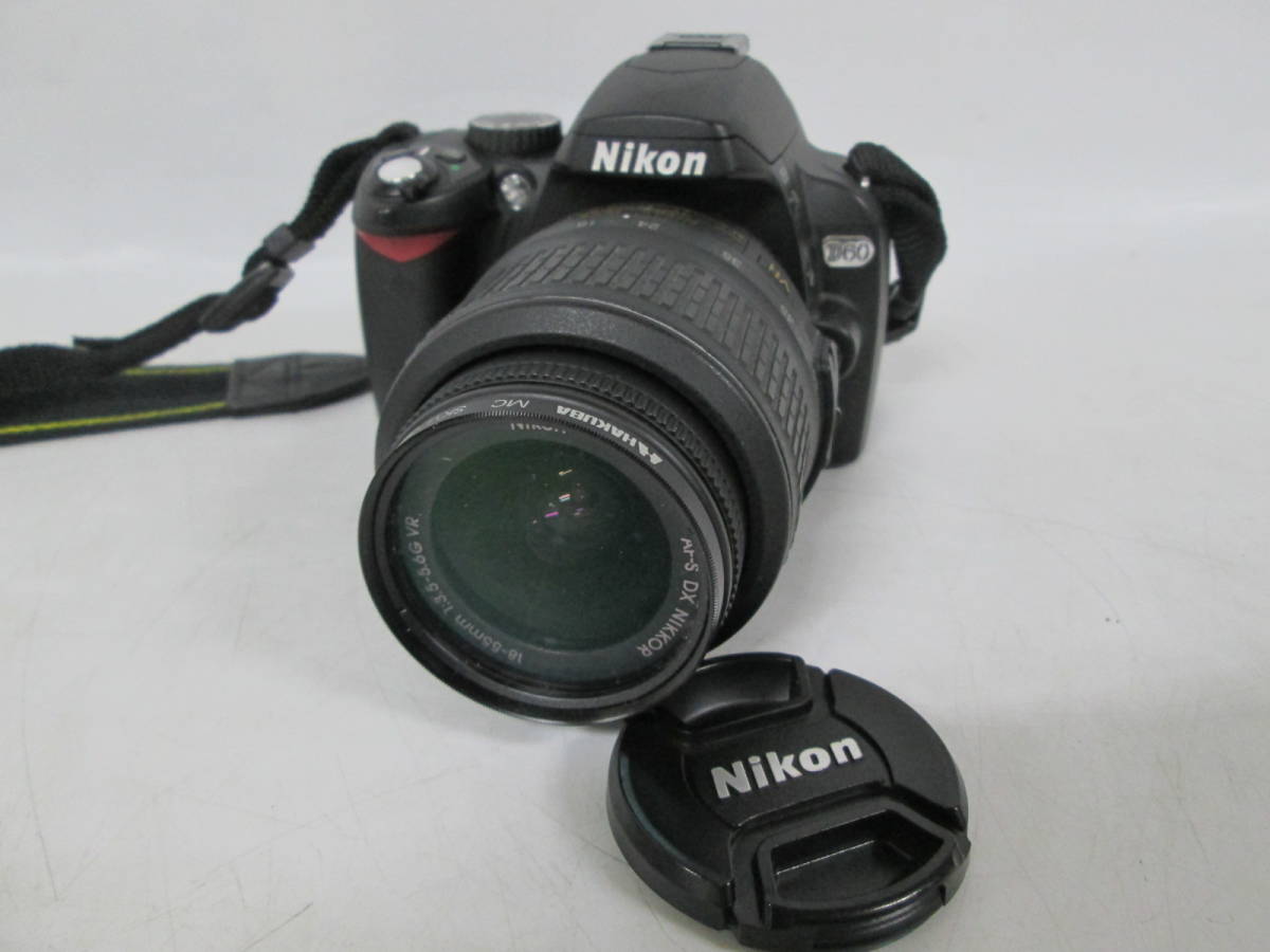 【0201n Y8970】Nikon ニコン D60 デジタルカメラ デジタル一眼 /AF-S DX NIKKOR 18-55mm 1:3.5-5.6G VR バッテリー付_画像1