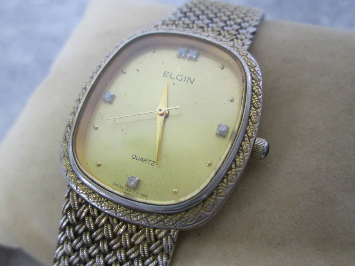 【0205n Y8979】ELGIN エルジン 腕時計 FK276 クォーツ ゴールド スイスMVT_画像3