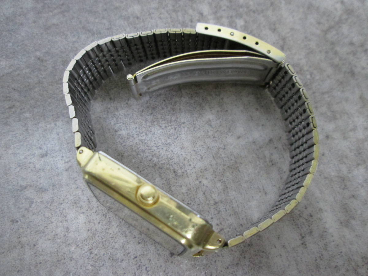 【0206n S9101】SEIKO セイコー H357-509A メンズ腕時計 デジアナ クォーツ ゴールド スクエアの画像6