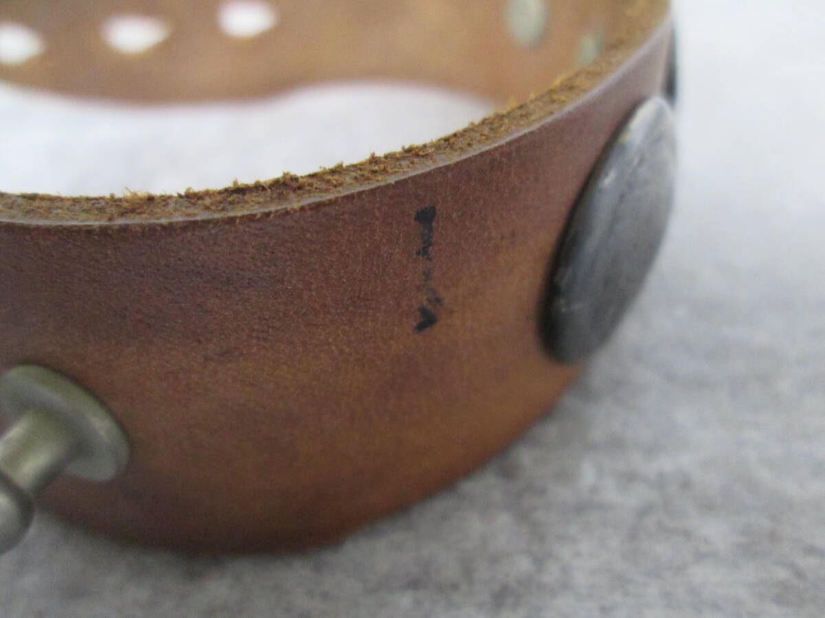 [0226n F9537] Conti . leather bangle bracele total length approximately 24cm Indian neitib
