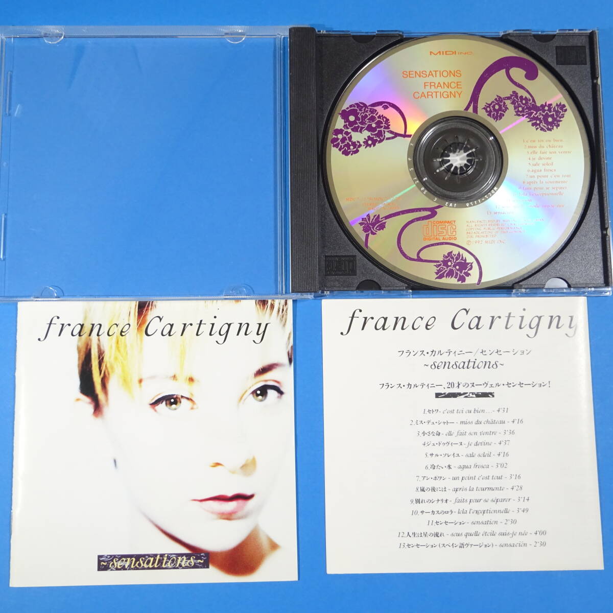 CD　フランス・カルティニー / センセーション　FRANCE CARTIGNY / SENSATIONS　1992年　日本盤　ポップ_画像9