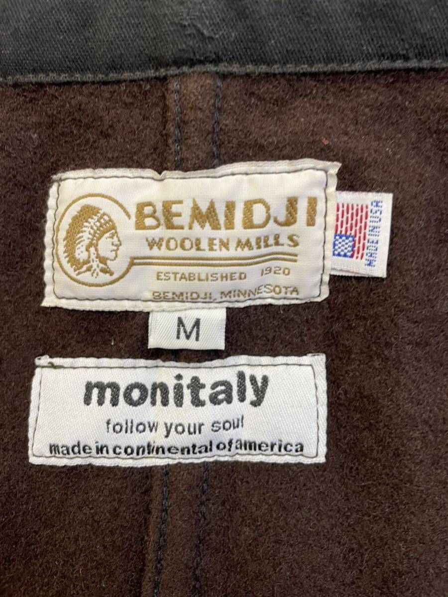 希少　USA製　BEMIDJI × monitaly　ベミジ　モニタリー　コラボ　ウールジャケット　ハンティングジャケット　ブラウン　メンズ　Mサイズ_画像8