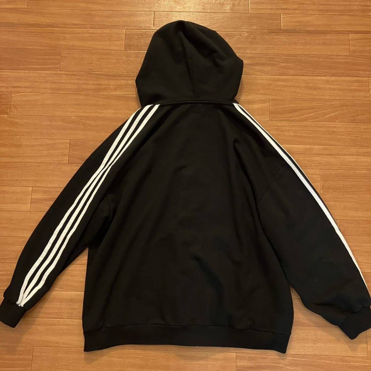 BALENCIAGA ADIDAS ZIP-UP HOODIE ジップパーカー XXL ブラック BALENCIAGA ADIDAS ZIP-UP HOODIE ジップパーカー XXL ブラック
