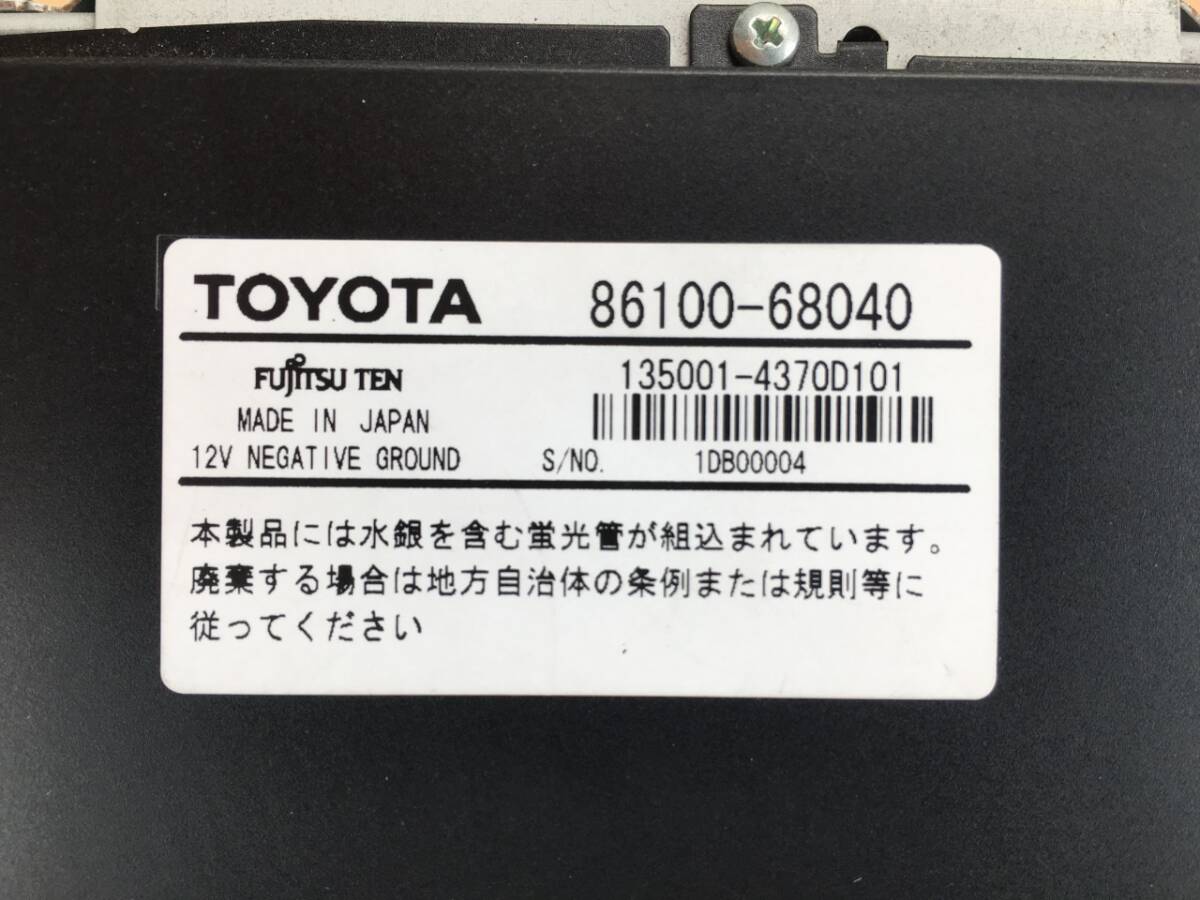 B-229★送料無料★トヨタ純正ナビ/カーナビ★FUJITSU TEN / 86100-68040 / 26009★2006年地図データ★取説付き★ウィッシュ/WISH★現状品★