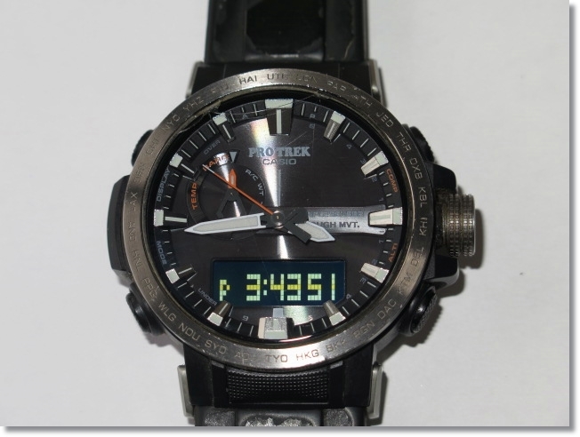 ◇◆動作品　CASIO/カシオ PROTREK「PRW-60Y」タフソーラー　電波ソーラー アナデジ トリプルセンサー ブラック◆◇_画像3