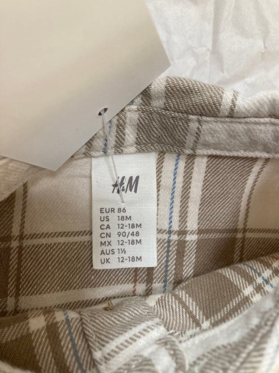 H&M ベビー　ネルシャツ　長袖シャツ  85 12〜18M  激安　大特価　即購入OK まとめ買いがさらにお得　即日発送