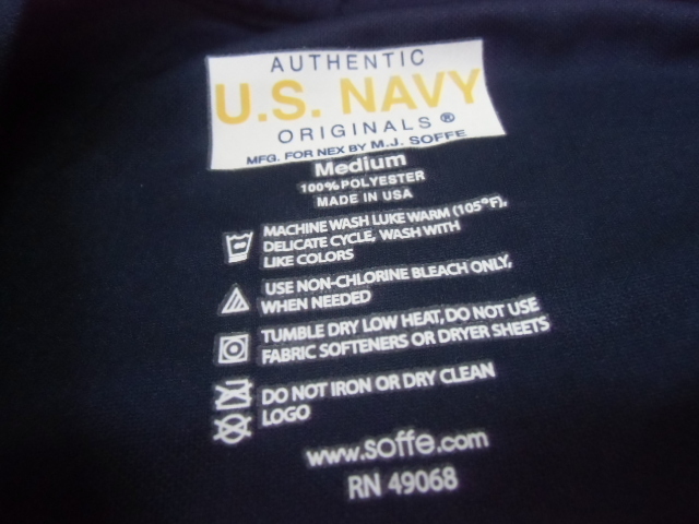 J-7 ミリタリー サバゲー コンバット トレーニングシャツ 米軍放出品 US NAVY SOFFE アンダー Tシャツ Mサイズ 紺 送料198円_画像8