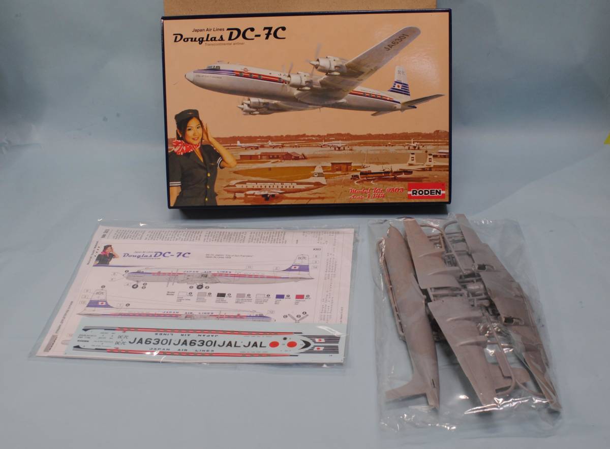 送料無料　1/144　ローデン144-303　DC-7C, Japan Air Lines(JAL)_画像4