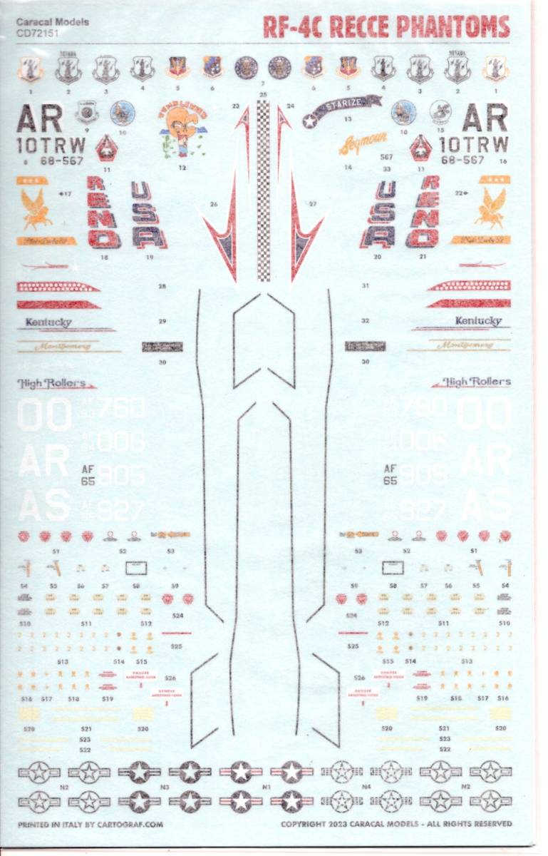 新製品　1/72　Caracal Models カラカルモデルスデカール CD72151　RF-4C Recce Phantoms - Part 1_画像2