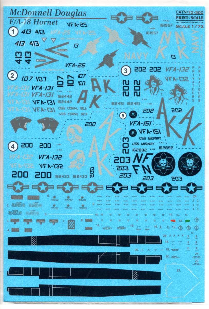 新製品　1/72　Print Scale　72500　McDonnel Douglas Hornet F/A-18A_画像2