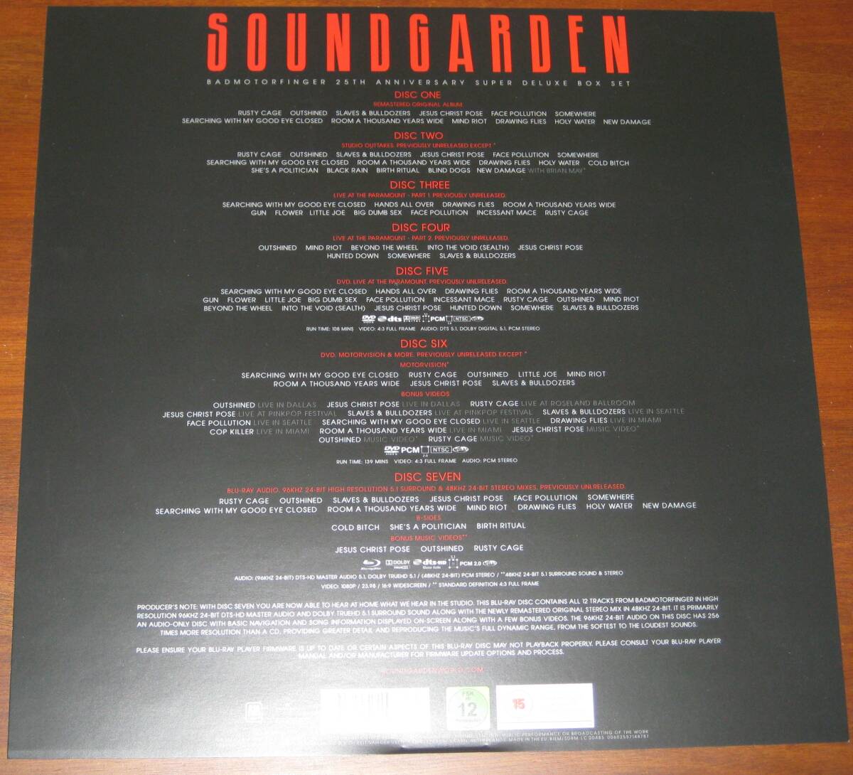 SOUNDGARDEN звук сад / BADMOTORFINGER