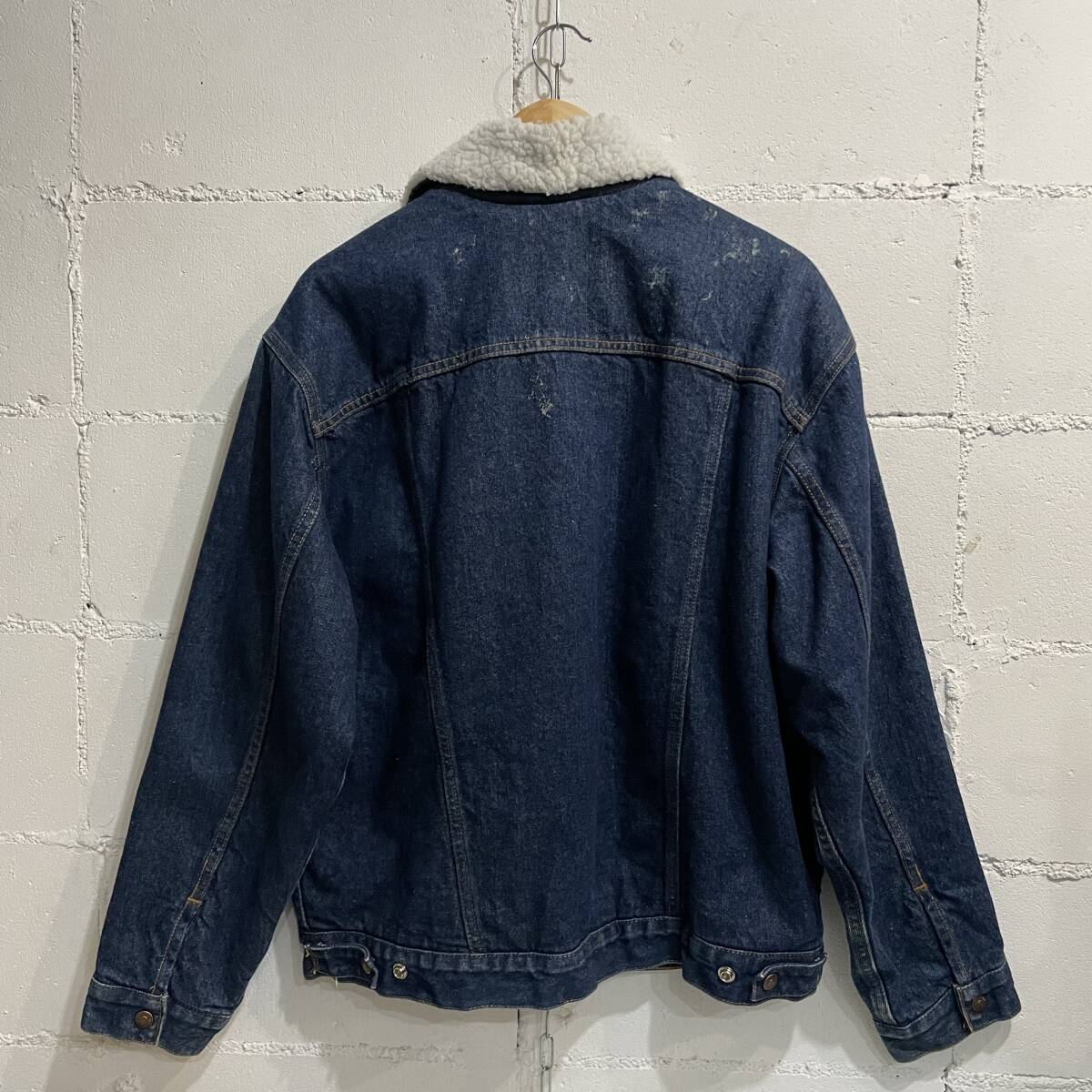 90s Levi's リーバイス ボアデニムジャケット Gジャン 濃紺 XL インディゴ ブルー ネイビー 古着 ヴィンテージ　C273_画像4