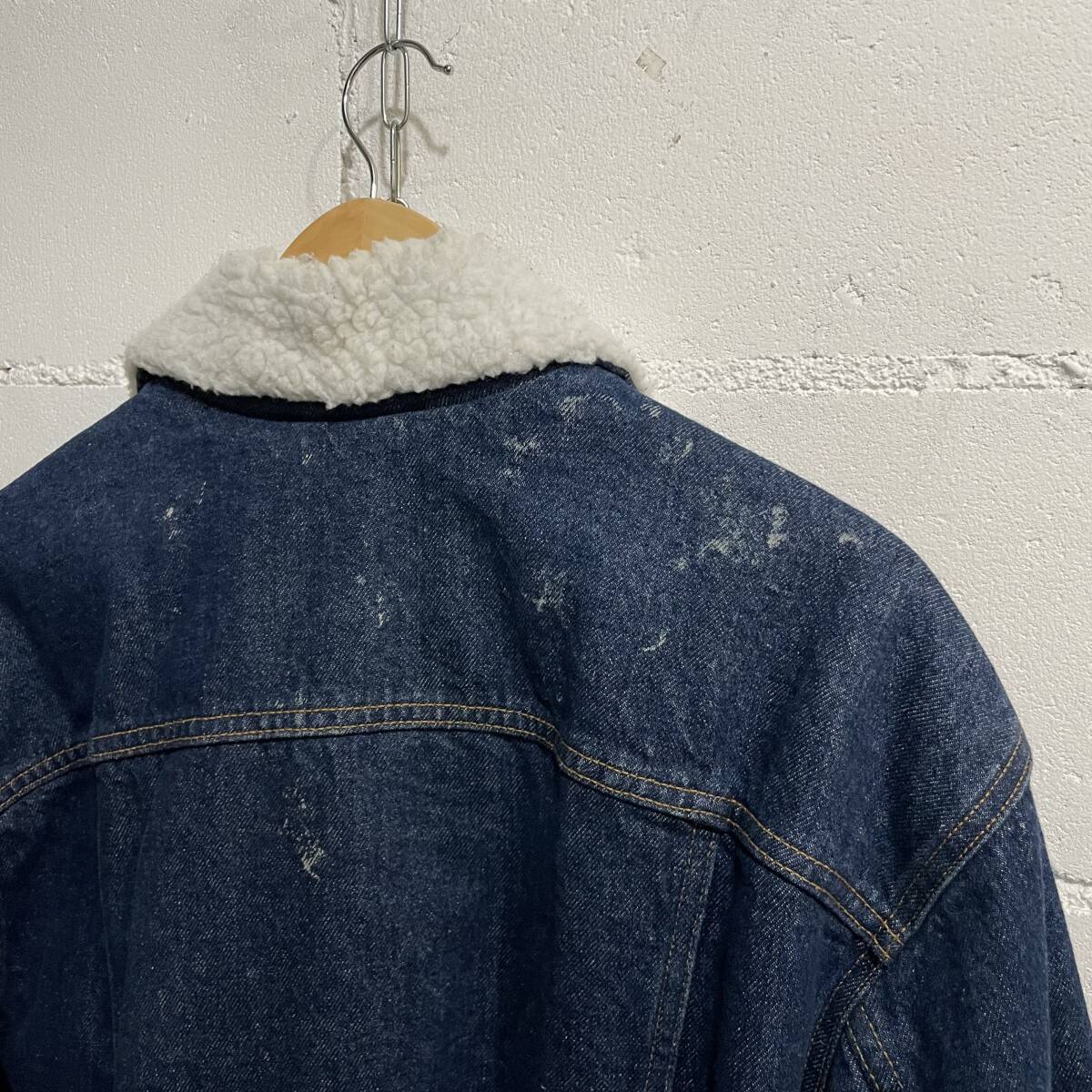 90s Levi's リーバイス ボアデニムジャケット Gジャン 濃紺 XL インディゴ ブルー ネイビー 古着 ヴィンテージ　C273_画像6