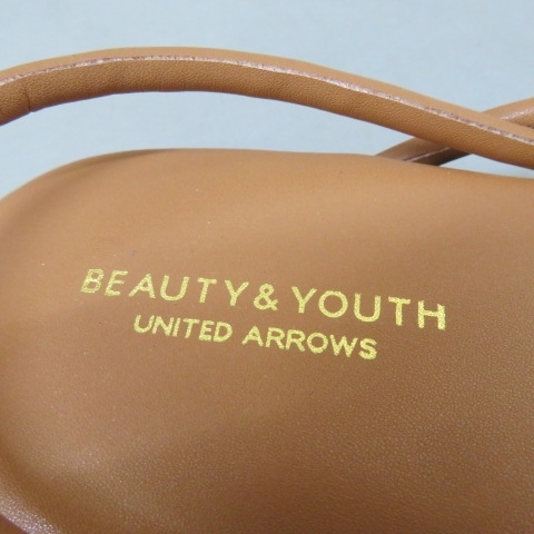 YSS 3183★BEAUTY&YOUTH UNITED ARROWS/ビューティー＆ユース ユナイテッドアローズ コードクロスバックストラップサンダル ブラウン★A_画像7