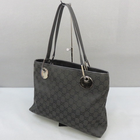 H611★GUCCI　グッチ　GG柄 トートバッグ　120837-001998 黒 2/21★A_画像1