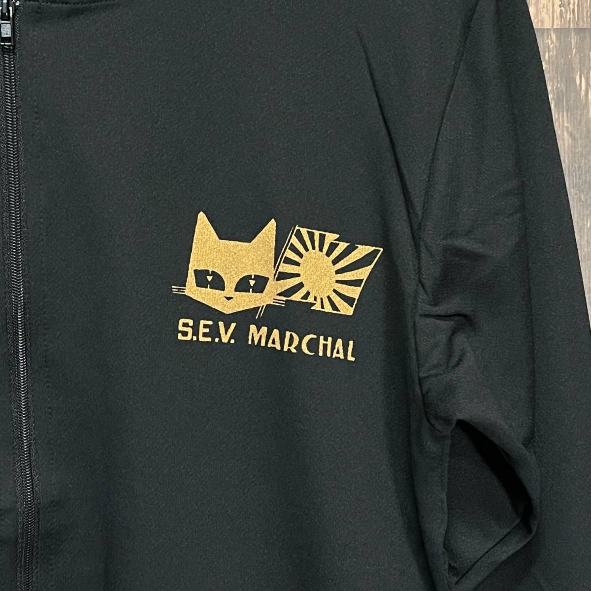 S.E.V MARCHAR・マーシャル・日章旗・ゴールド・ジップパーカー・黒・XL_画像4