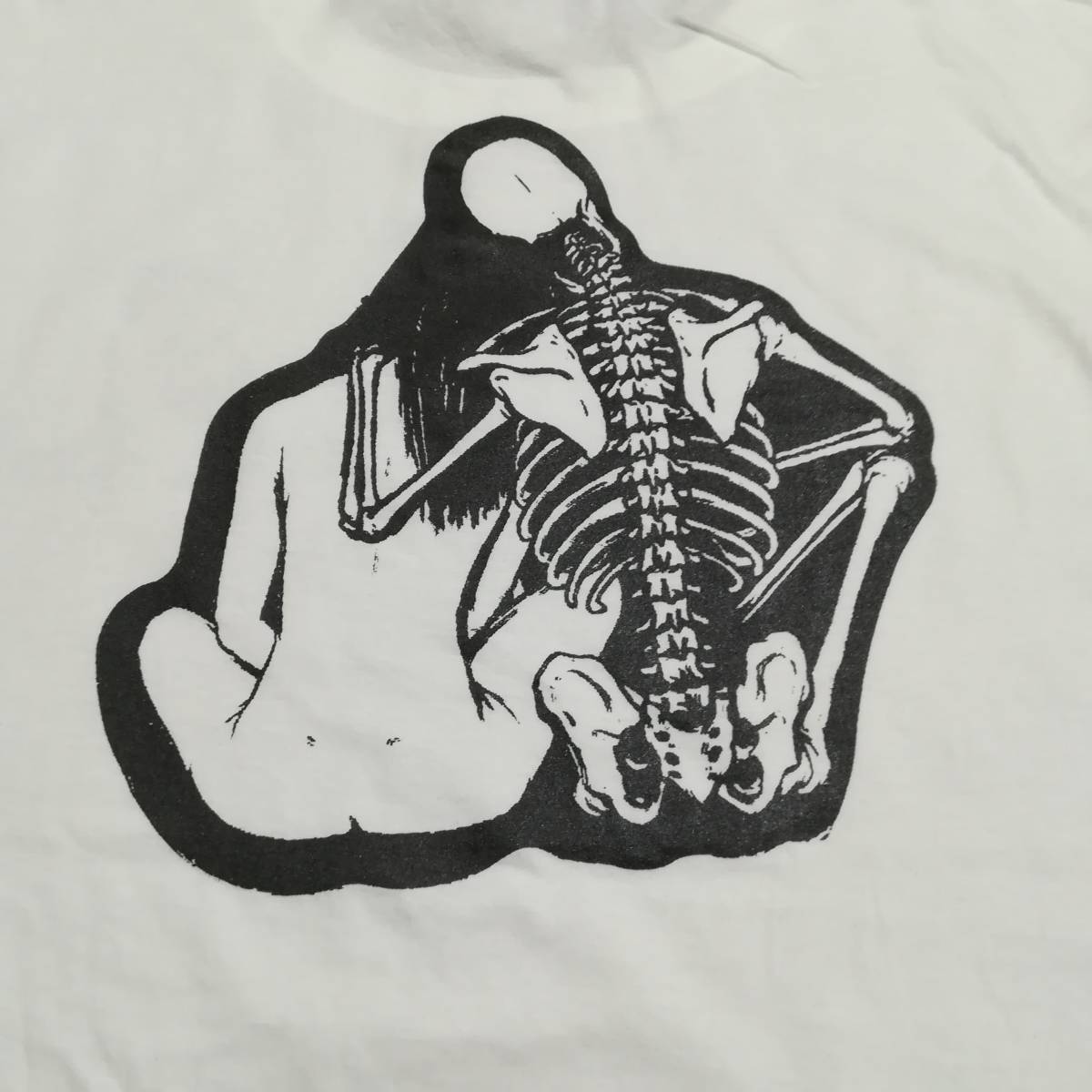 スカル夫婦・骸骨・ロックなTシャツ・白・L_画像2