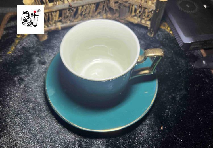 墨緑陶磁器コーヒーカップ家庭用シンプルヨーロッパ式コーヒーカップ_画像4