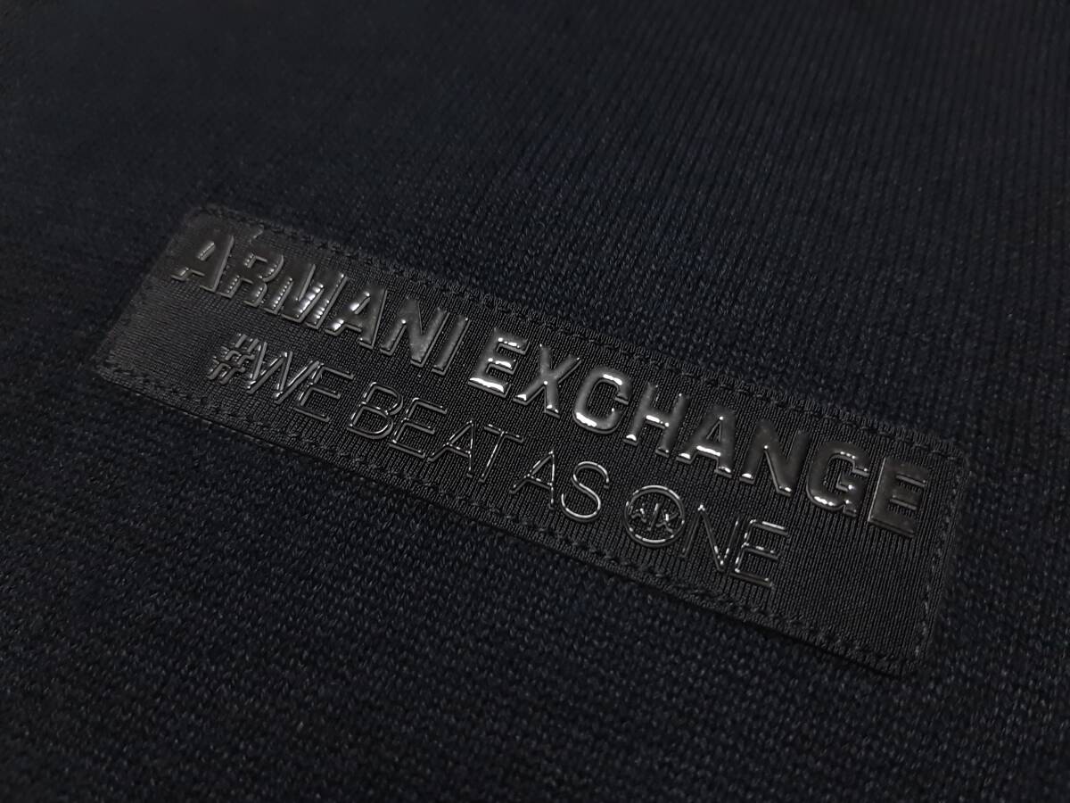 [新品] ARMANI EXCHANGE　ロゴパッチ付きの【メンズ・薄手ハイゲージニット】◆2023-24年秋冬モデル　サイズ：M(48相当)　◆色：黒_画像6