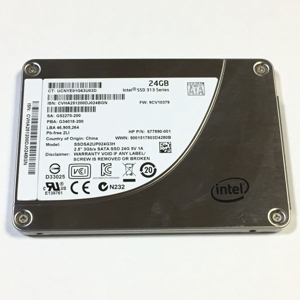 ★動作確認済★Intel インテル 2.5インチ SSD 24GB SSD 3個セット SSDSA2UP024G3H_画像6