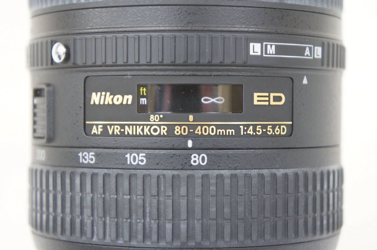 ② Nikon ニコン ED AF VR-NIKKOR 80-400mm F4.5-5.6 D カメラレンズ HB-24 フード付き 9702256071_画像5