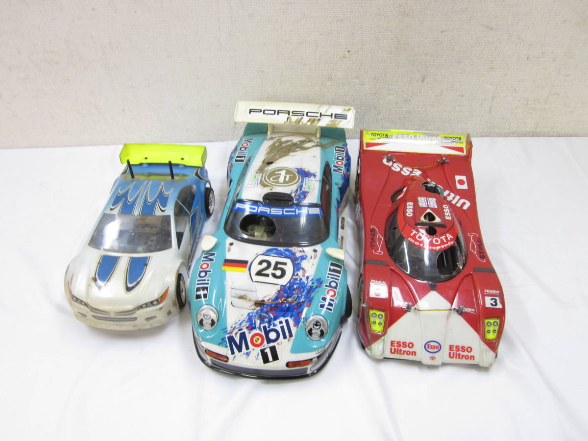 ⑤ PORSCHE ポルシェ Mobil 1 モービル1 GT1 等 レーシングカー OSエンジン 電動ラジコン 3台 まとめてセット 4802051491