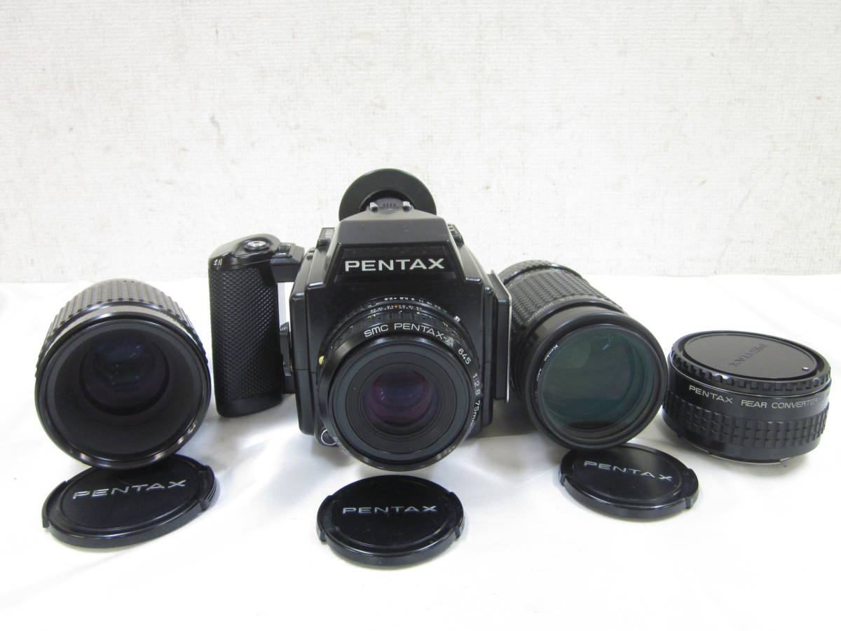 PENTAX ペンタックス 645 カメラボディ PENTAX-A 645 1:2.8 75mm/1:4 120mm 200mm CONVERTER 1:4 300mm レンズセット 7002148011_画像1