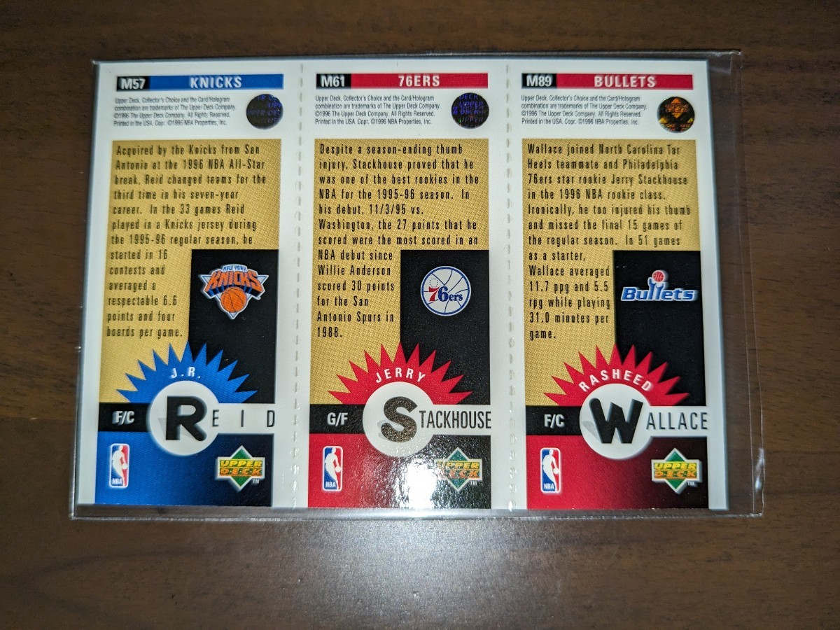 100円から●再出品無し●NBA●「R.WALLACE（ウォーレス）＆J.STACKHOUSE（スタックハウス）他」●インサートカード●ゴールドパラレル_画像2