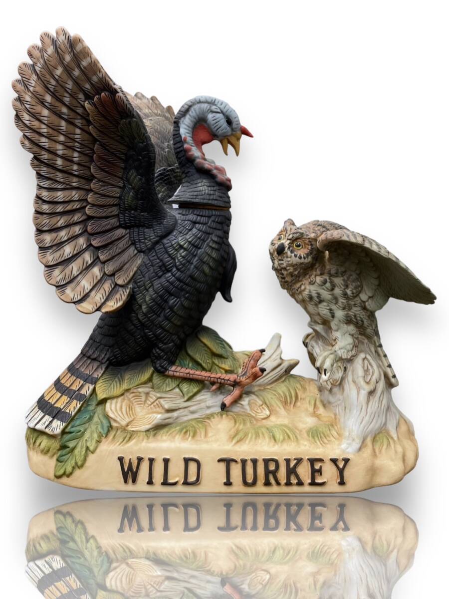 希少 未開栓 WILDTURKEY WHISKEY 8YEARS turkey＆owl ワイルドターキー ウィスキー 8年 七面鳥＆梟 フクロウ 750ml 古酒 陶器ボトル_画像1