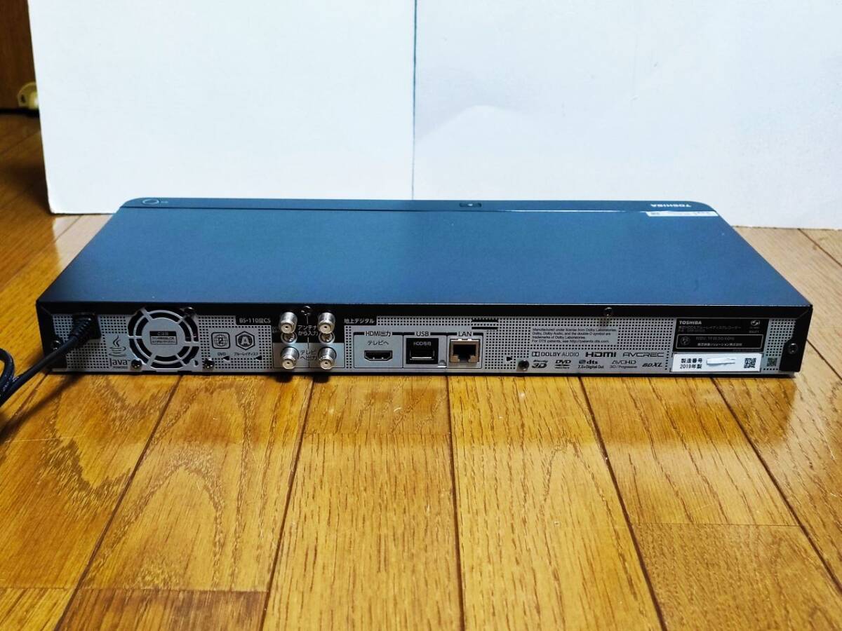 美品　★動作確認済★　東芝 REGZA DBR-W509 Ｗチューナー　ブルーレイレコーダー　2019年製 リモコン B-CASカード 取説あり_画像4