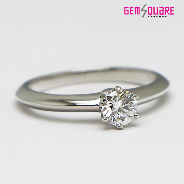 [ price cut negotiations possible ] Tiffany diamond ring ring Pt950 D0.26 D-VVS1-VG 2.9g 6 number rank expert evidence attaching [ pawnshop . shop ]