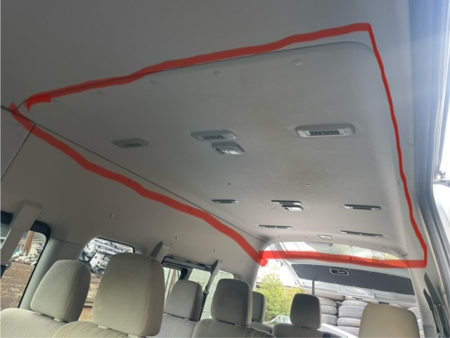 H24 year 26 Caravan (KS4E26) NV350 ceiling in car / roof lining rear side spoiler ng high roof secondhand goods prompt decision 000146 240209 factory 