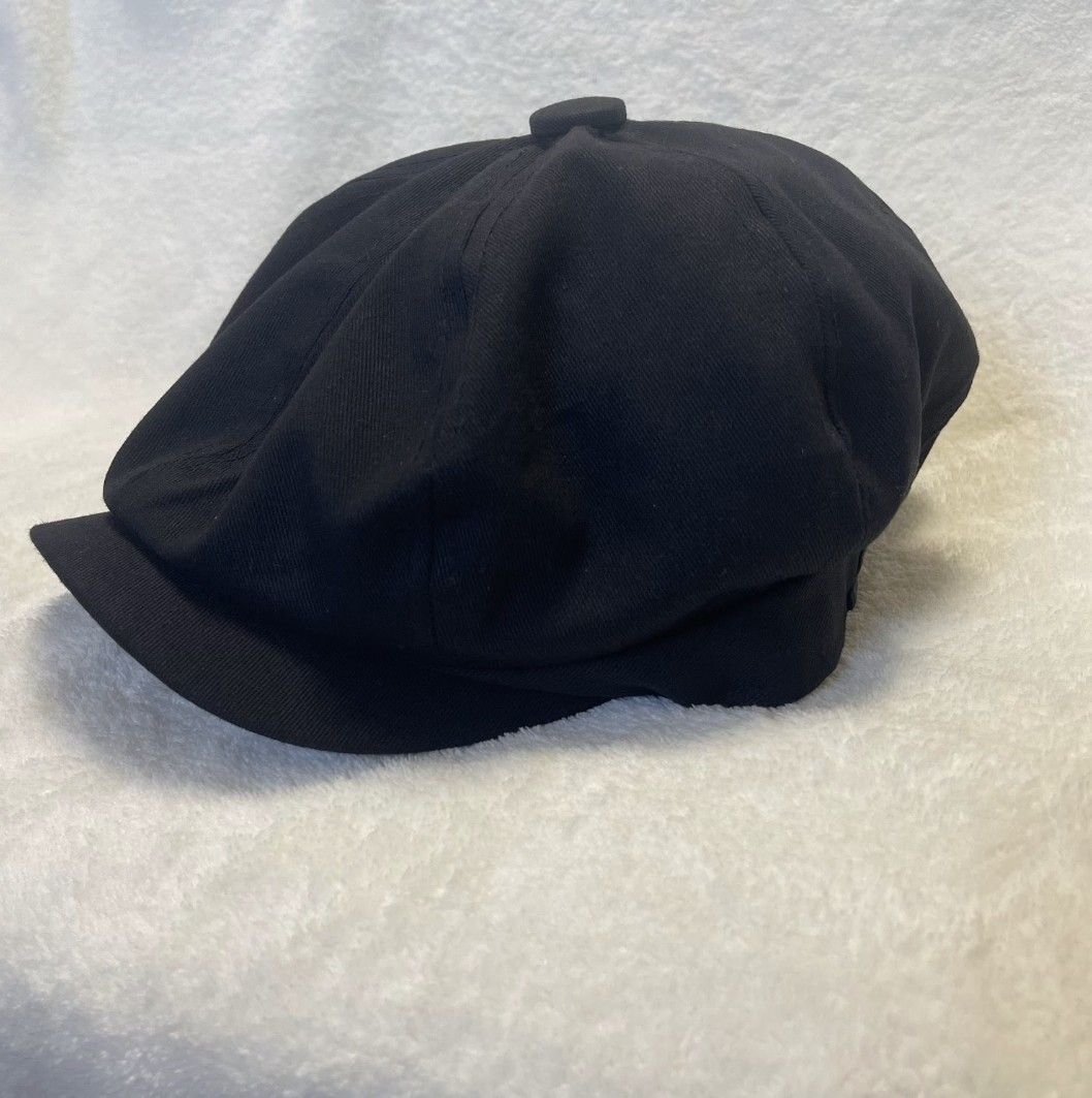 キャスケット 帽子 ブラック キャップ 黒 リンクコーデ カップル おそろい 男女兼用 ハンチング ストリート カジュアル