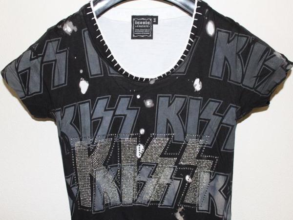 アイコニック SADISTIC ACTION ICONIC レディース半袖Ｔシャツ KISS Sサイズ 新品_画像2