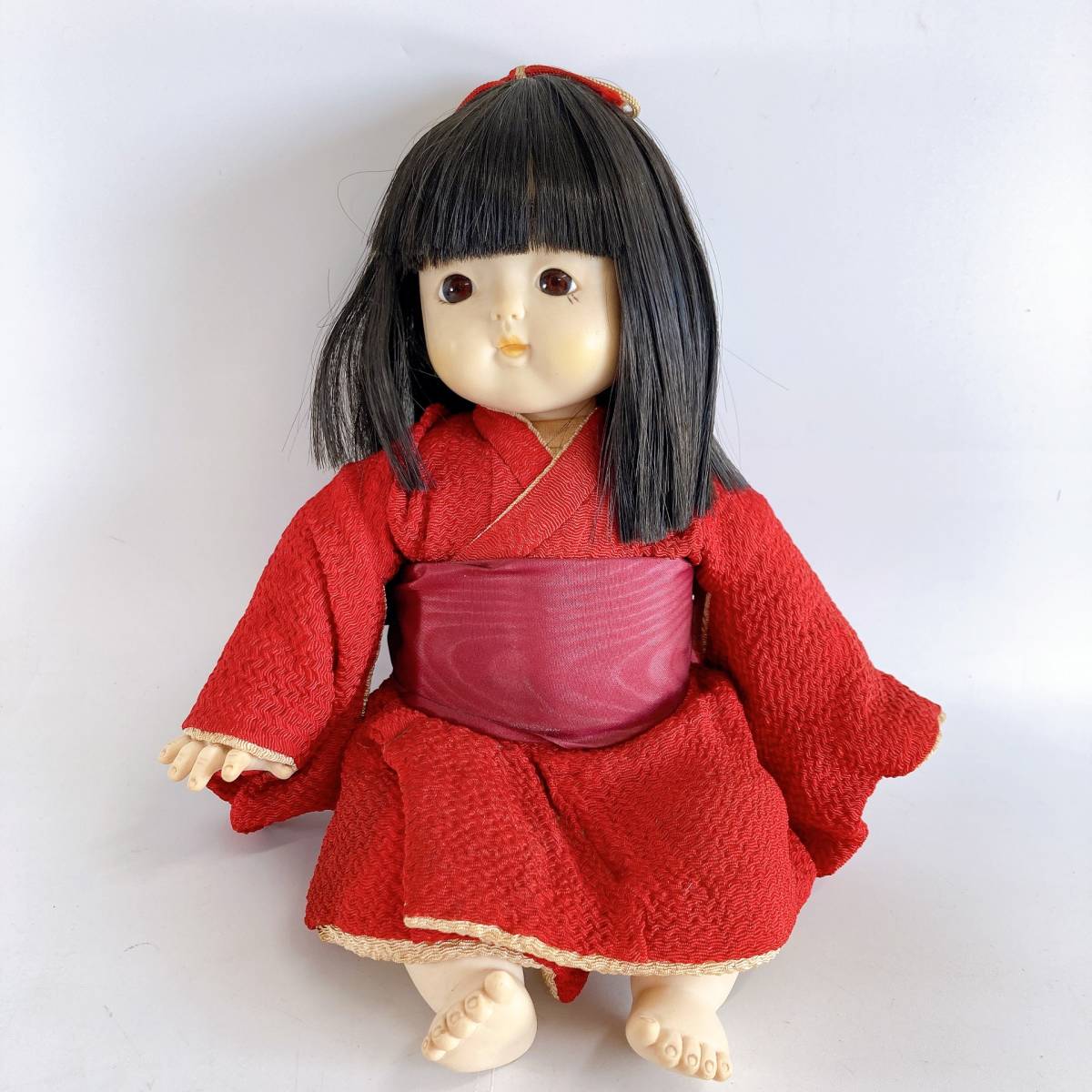 【昭和レトロ】和人形 京おさな １体 市松人形 日本人形 ソフビ 抱き人形_画像1