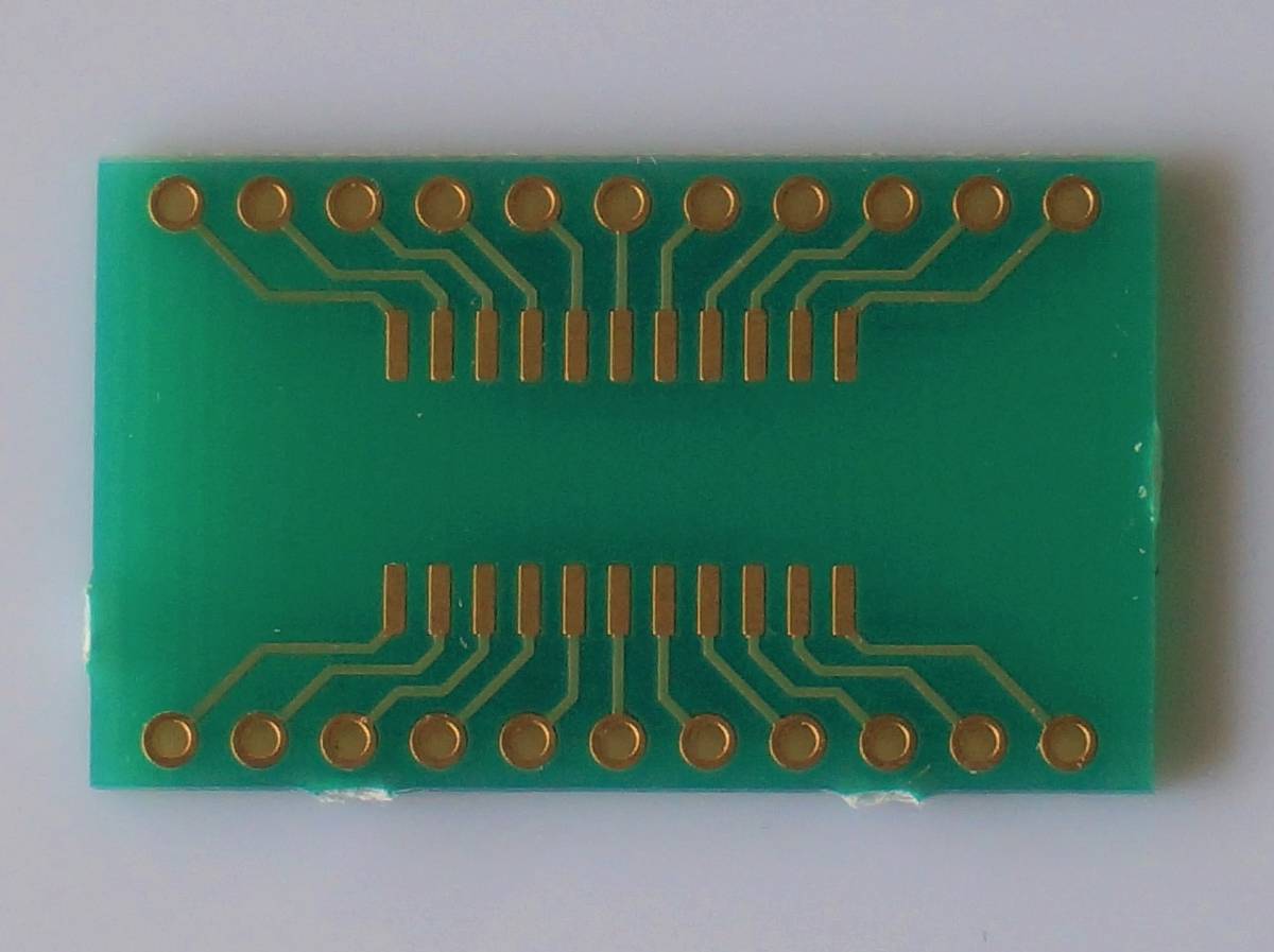  conversion basis board 10 sheets set L1 surface (SOP-DIP conversion ), L2 surface (TSSOP-DIP conversion ) both sides PCB 30×18mm×1.6t FR-4 [K1024]