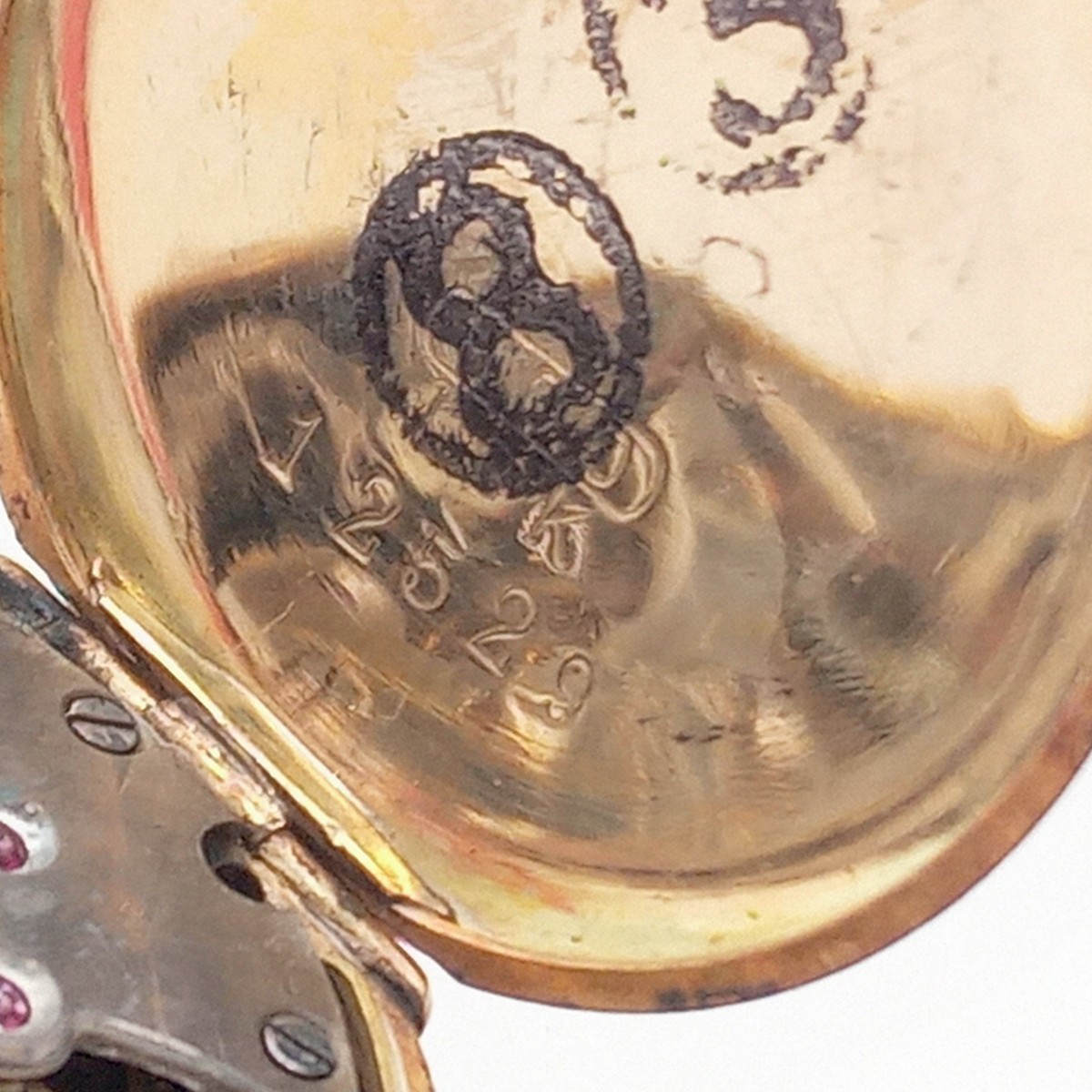 R 時計 ペンダントウォッチ 懐中時計 アンティーク GOLD 750 18金 K18 総重量約10.9g の画像7
