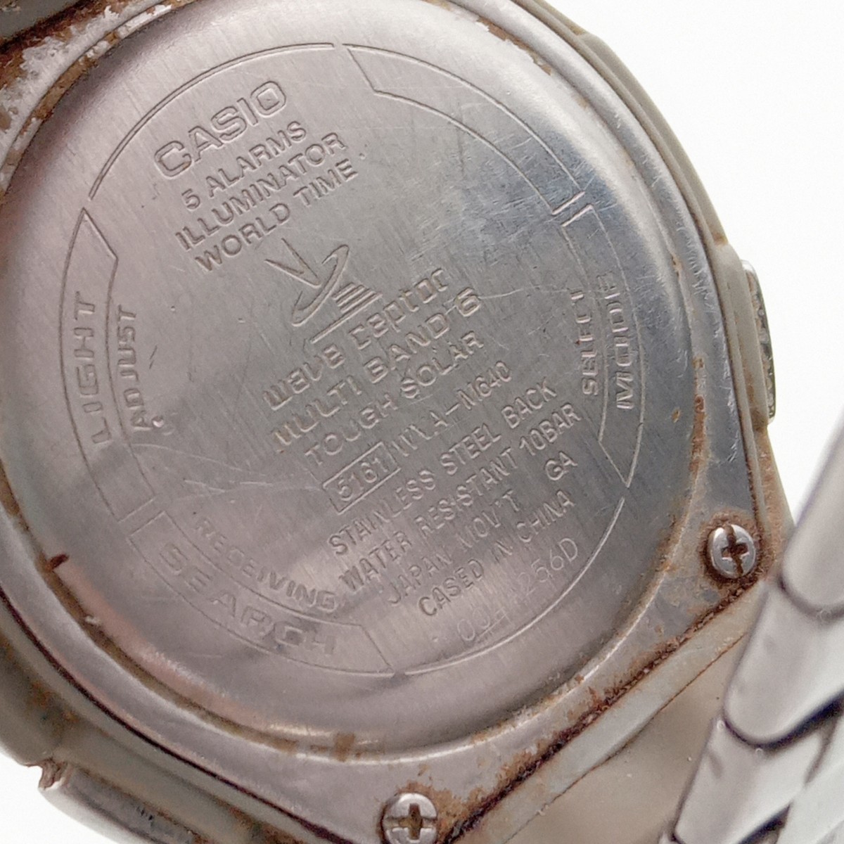 曽我部2月No.117 腕時計 CASIO カシオ WVA-M640 動作未確認 シルバー系 黒文字盤 電波時計 ウェーブセプター _画像6