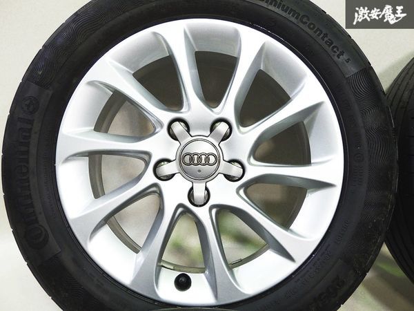 美品!! ●Audi アウディ 純正 16インチ 6.5J +46 PCD112 5穴 5H シルバー系 ホイール 4本セット タイヤ付き 即納の画像5